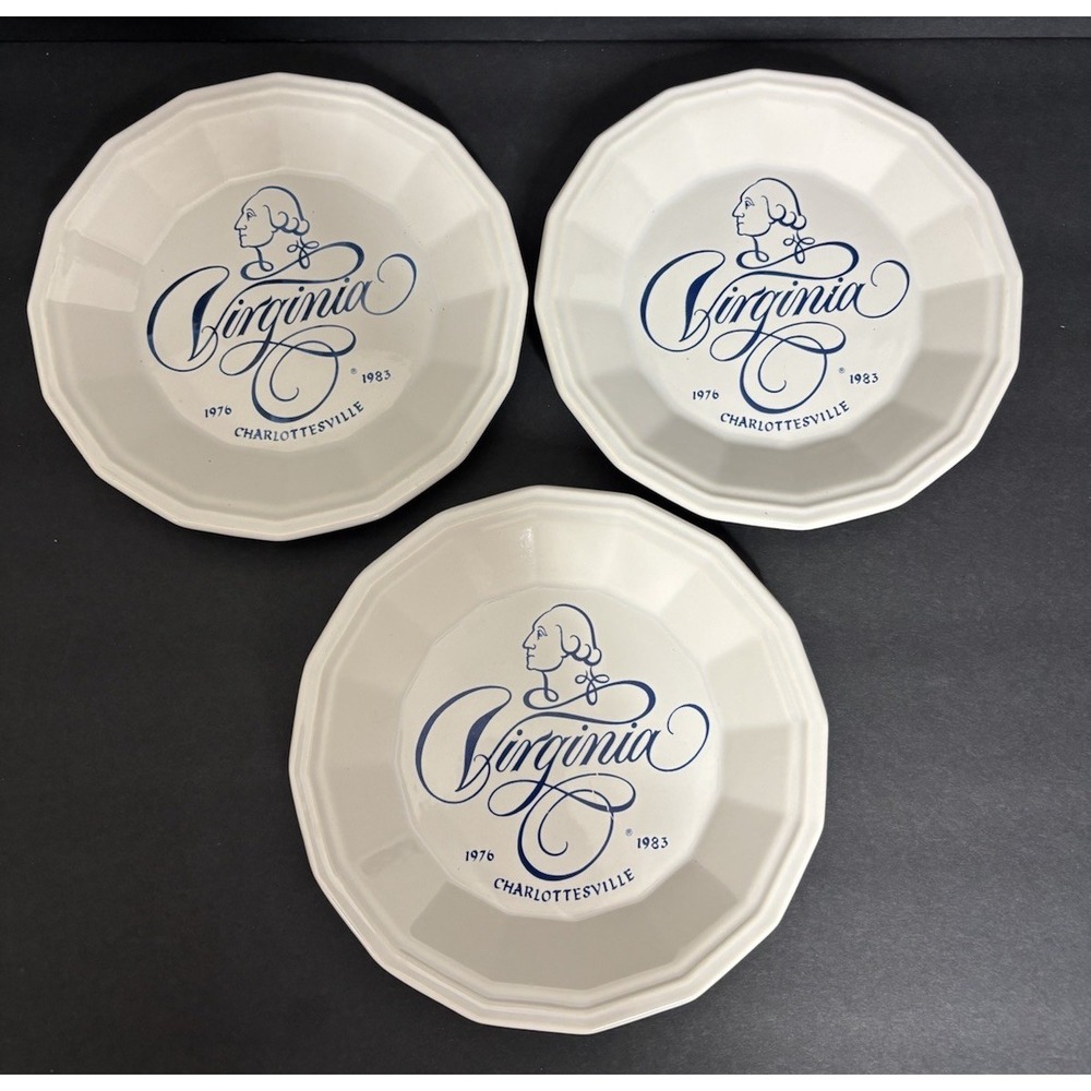 3 Homer Laughlin Colonia White Salad Plates 7" Virginia Charlottesville
